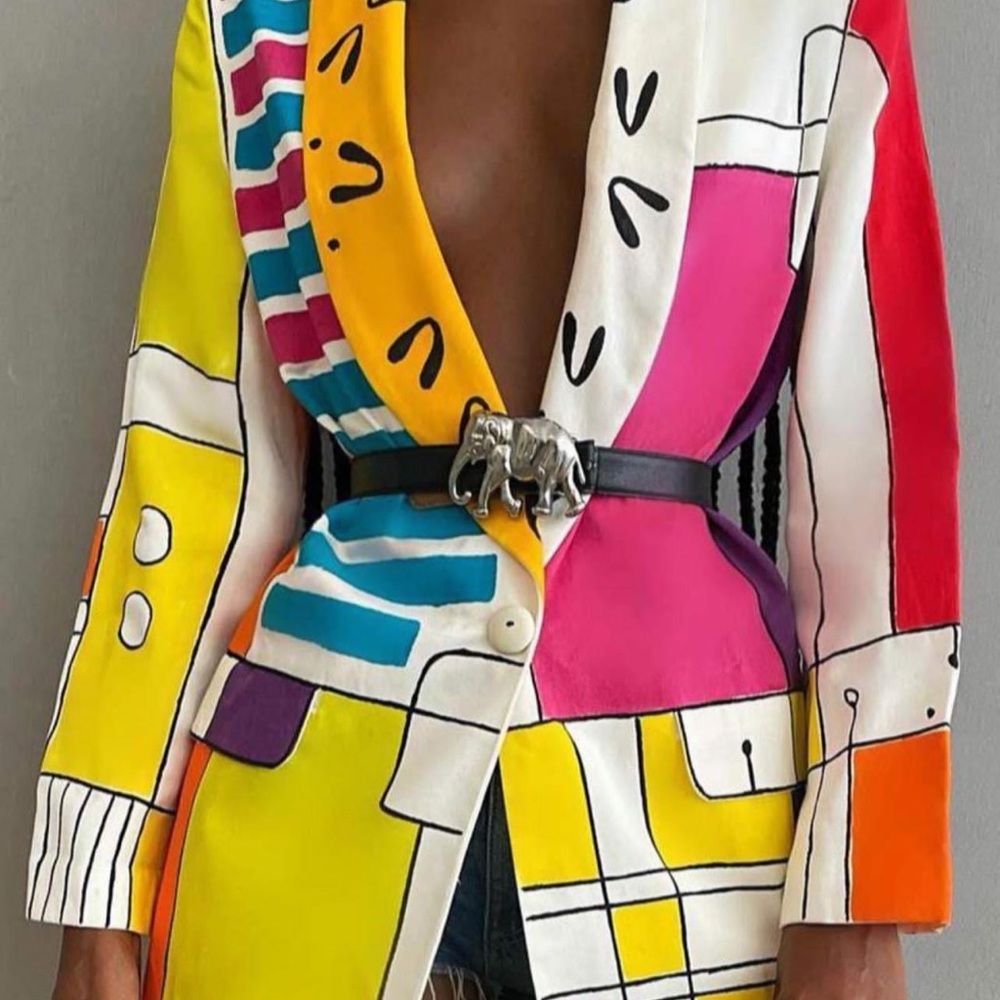 Color block printed blazer - Picture 2 of 2